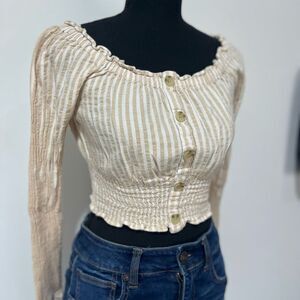 Aeropostale Crop Top Long Sleeve Sz Med